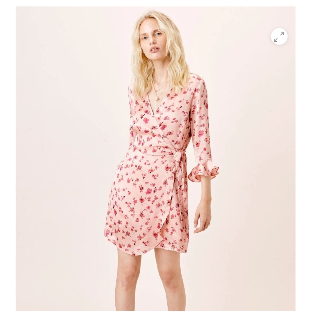Floral Pink Wrap Dress